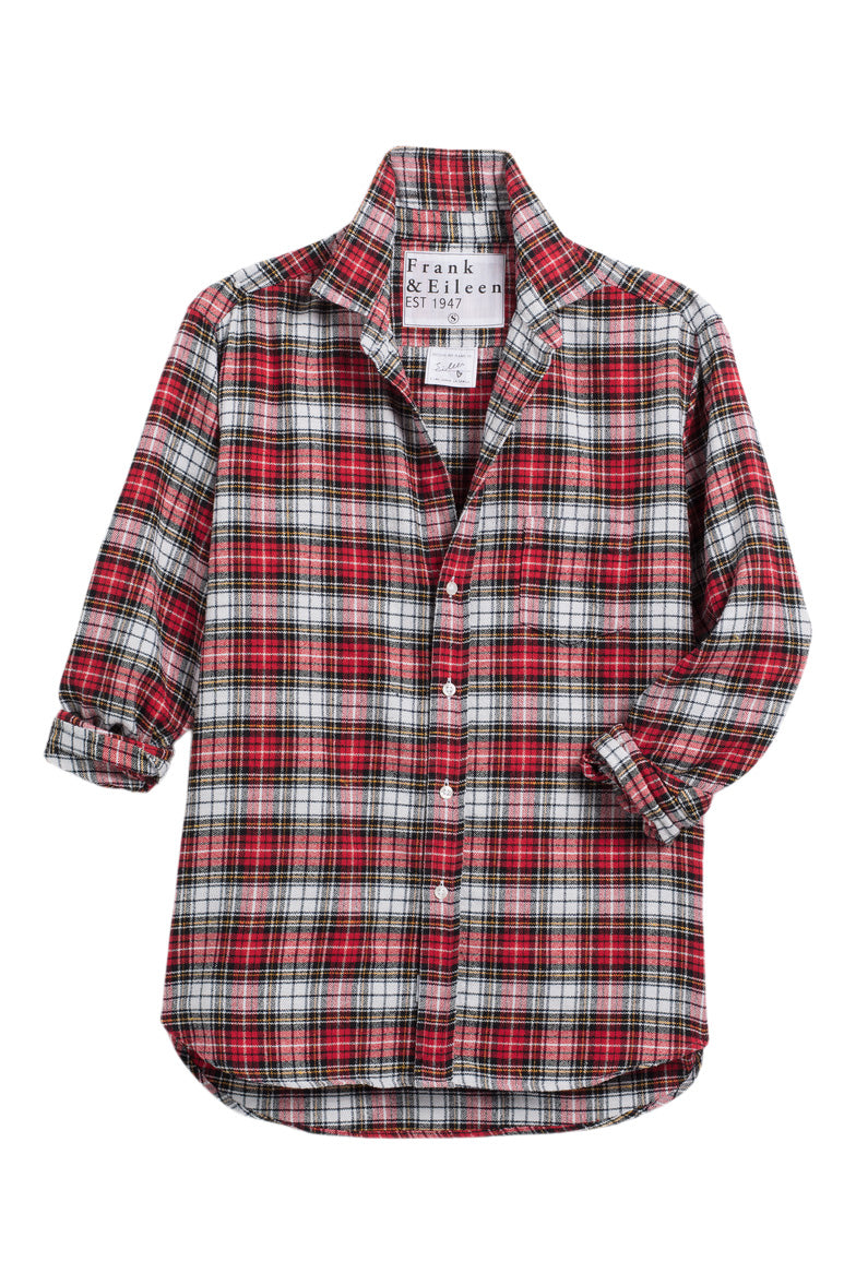 Frank & Eileen Eileen Relaxed Button-Up Shirt White, Black, Red Plaid