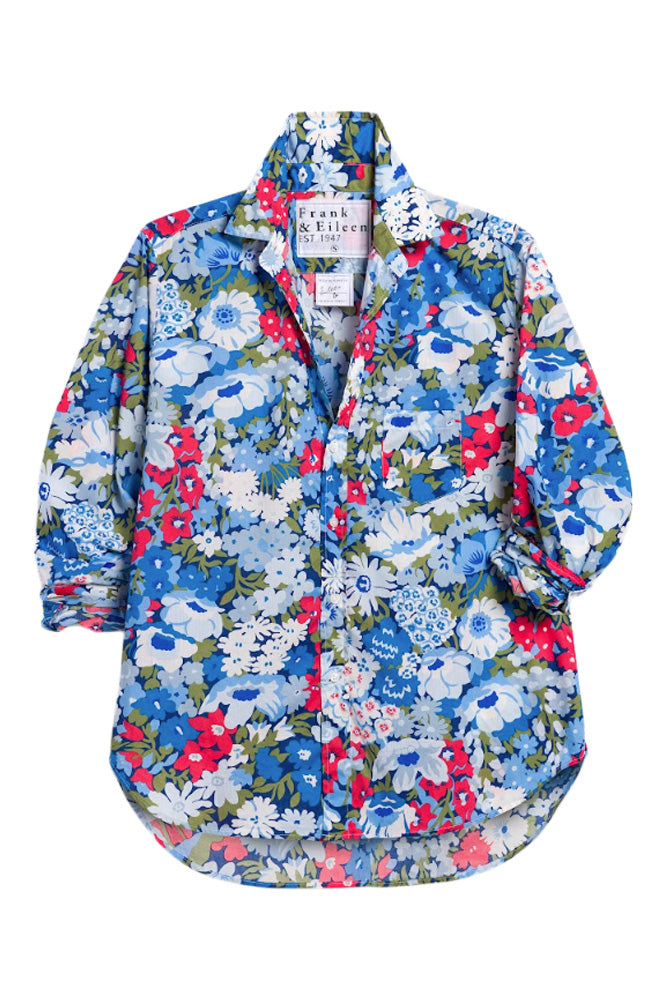 Frank & Eileen Eileen Relaxed Button Up in Floral Blue Red Green