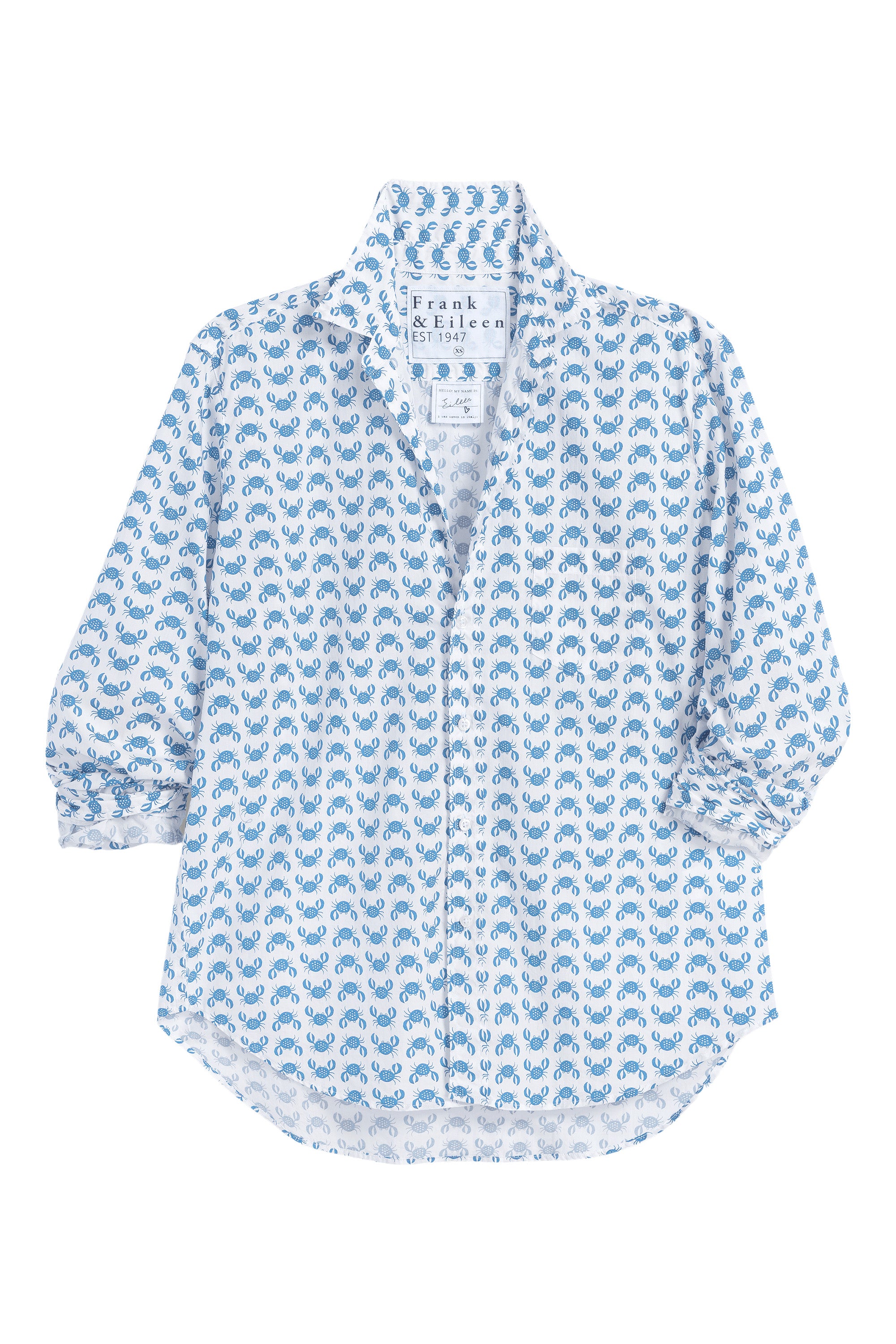 Frank & Eileen Eileen Relaxed Button Up Shirt in Blue Crab