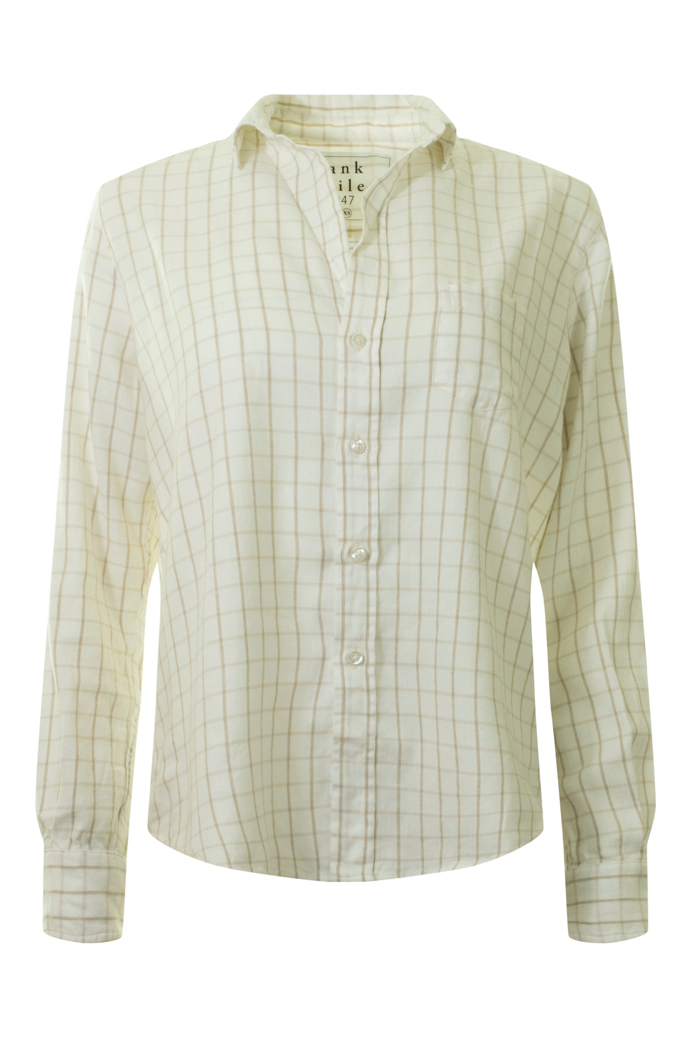 Frank & Eileen Eileen Relaxed Button Up Shirt in Cream Camel Check