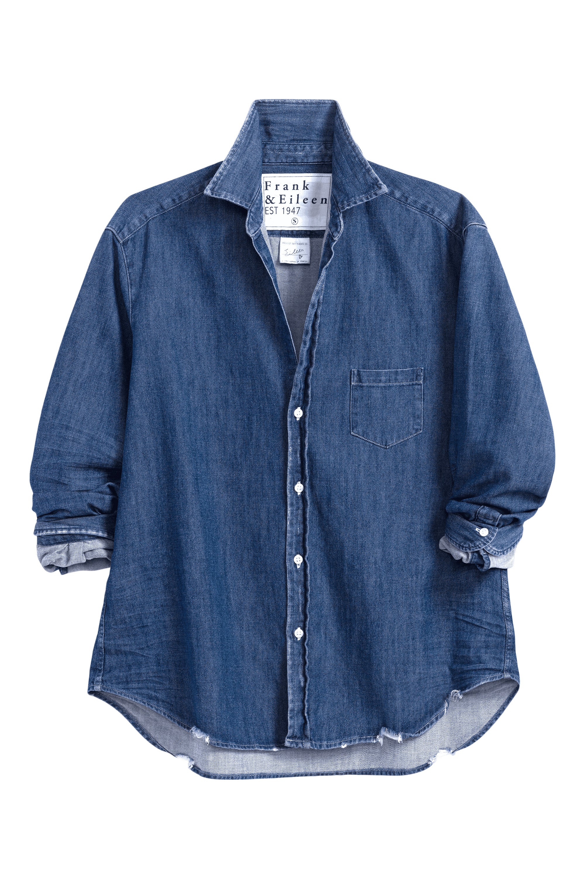 Frank & Eileen Eileen Relaxed Button Up Shirt in Distressed Indigo Wash