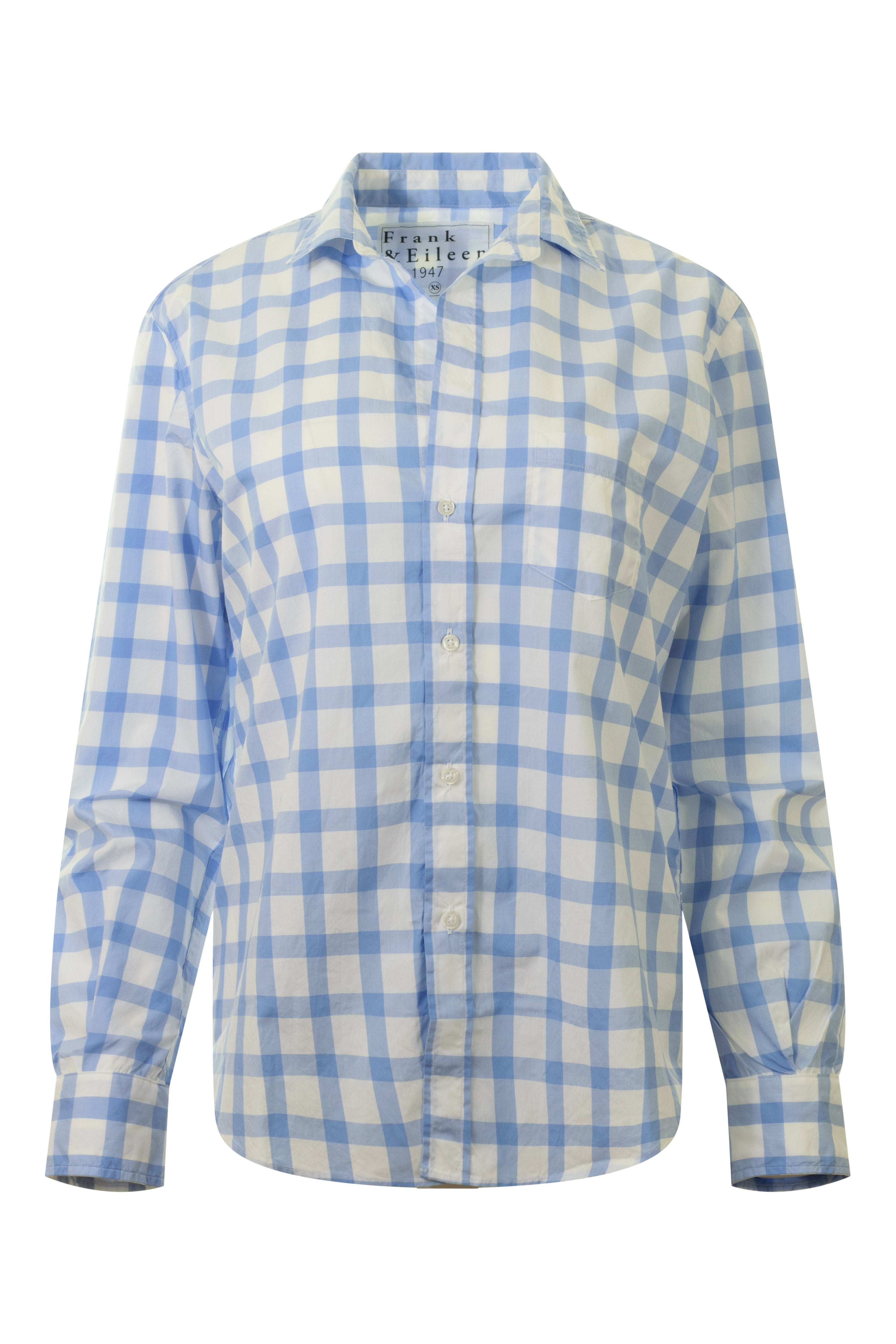 Frank & Eileen Eileen Relaxed Button Up Shirt in Light Blue Check