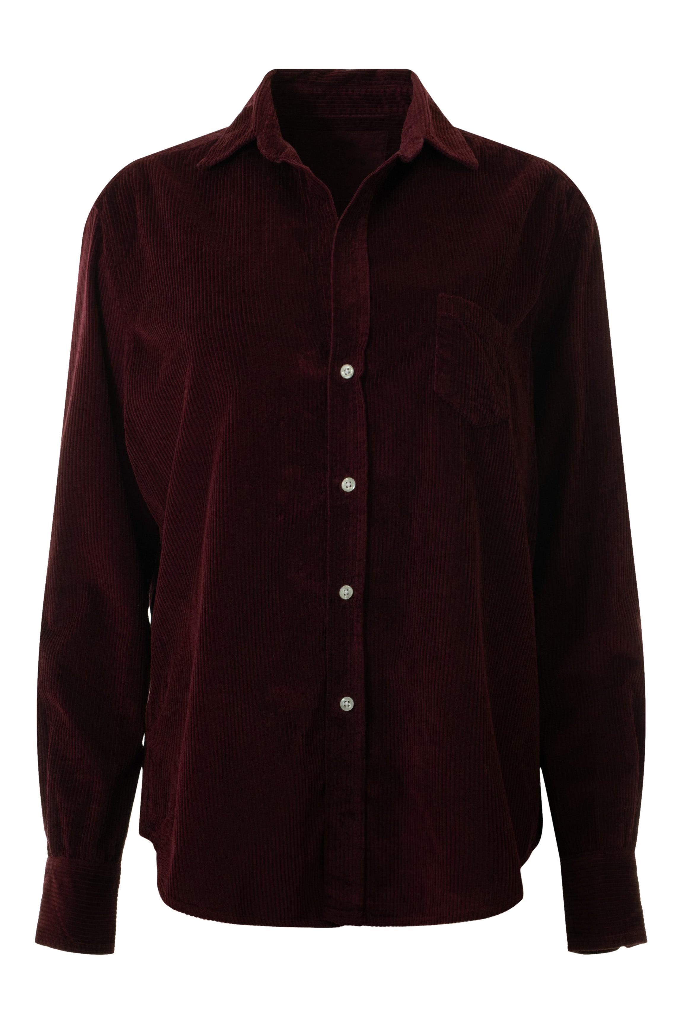 Frank & Eileen Eileen Relaxed Button Up Shirt in Maroon Corduroy