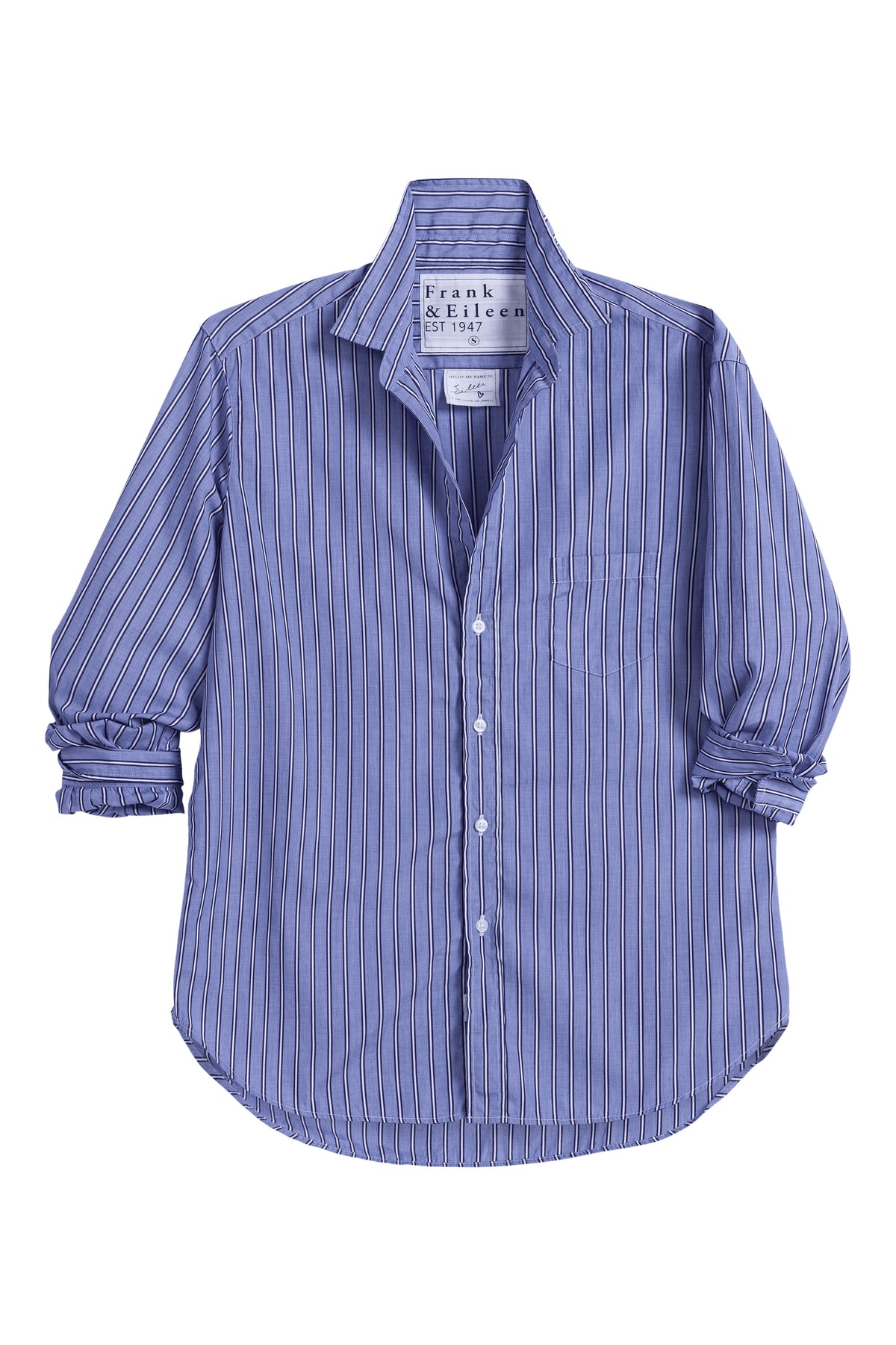 Frank & Eileen Eileen Relaxed Button Up in Multi Blue Stripe