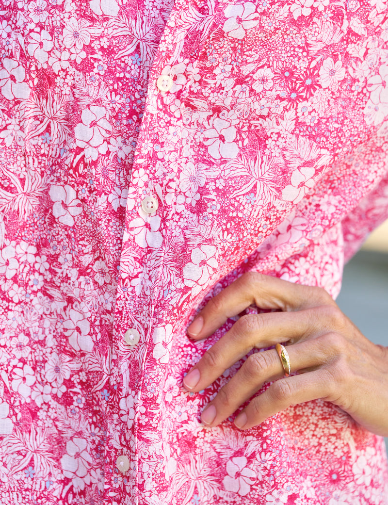Frank & Eileen Hunter Step-Hem Dress in Pink Floral