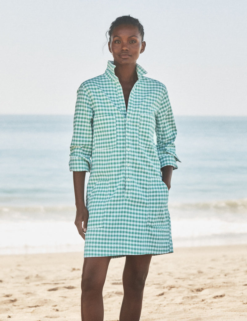 Frank & Eileen Ireland Utility Dress in Green Check