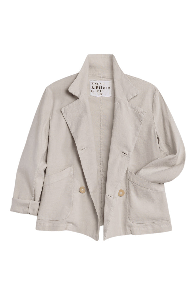 Frank & Eileen Mini Belfast Cropped Peacoat in Cement Linen