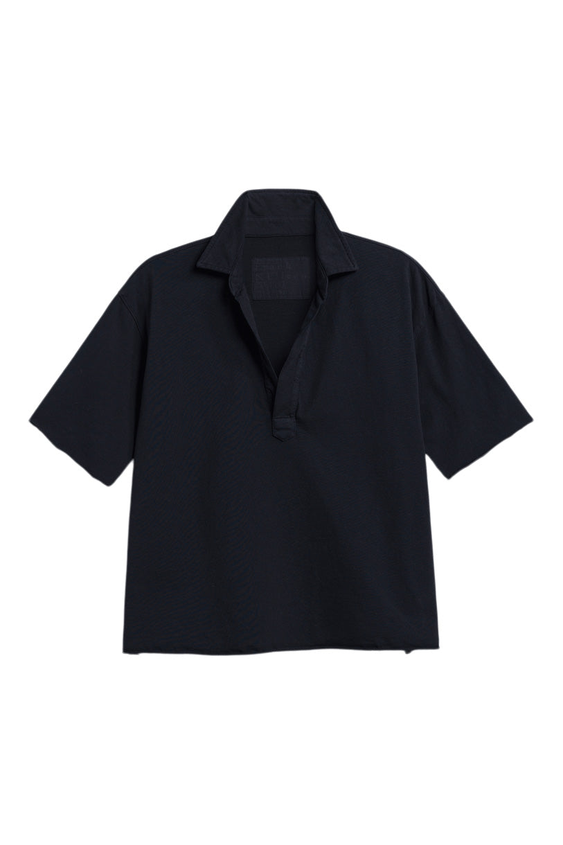 Frank & Eileen Patty Short Sleeve Popover Henley in British Royal Navy