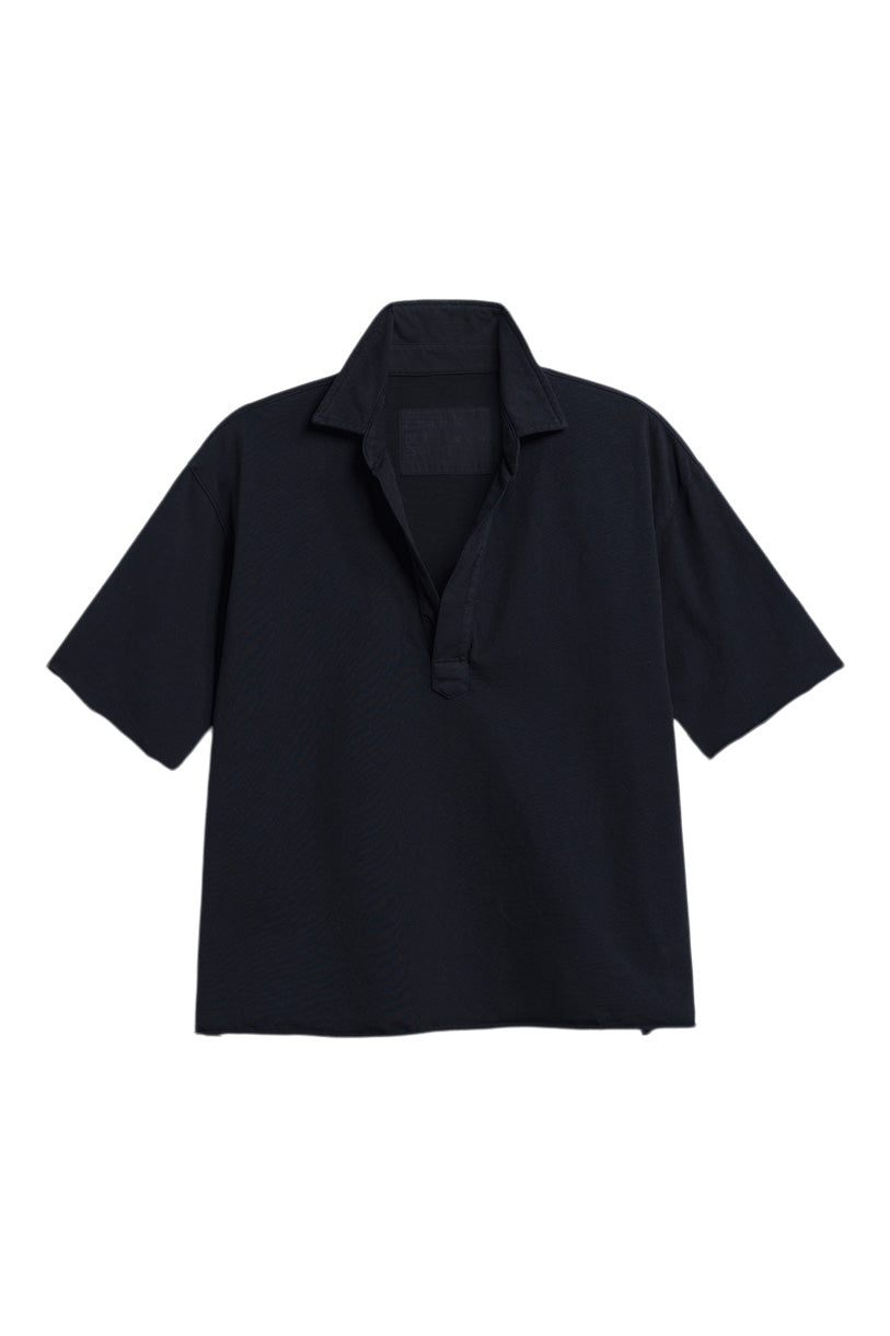 Frank & Eileen Patty Short Sleeve Popover Henley in British Royal Navy