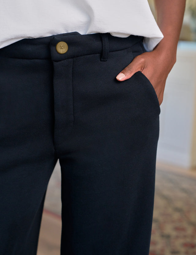 Frank & Eileen Riley Wide-Leg Trouser Sweatpant in British Royal Navy