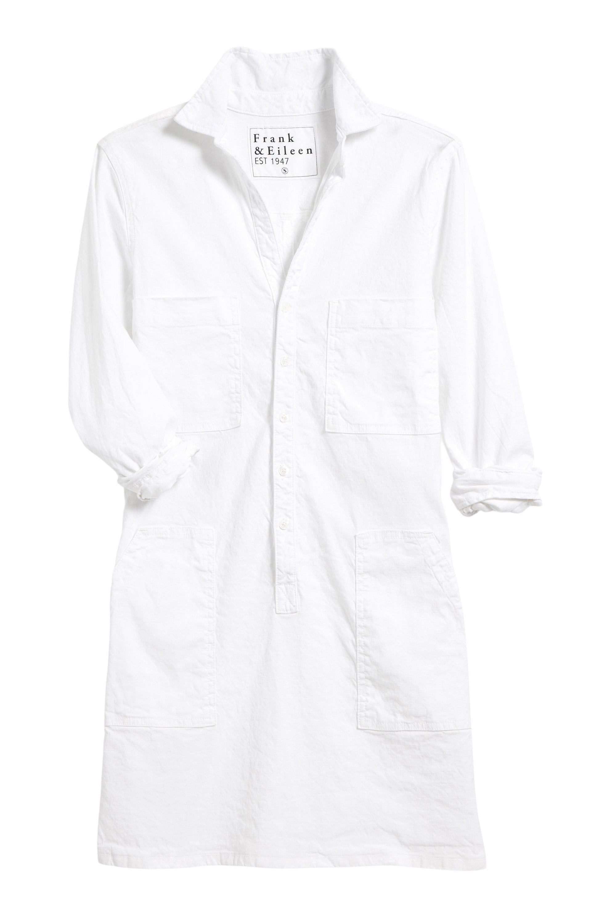 Frank & Eileen Southern Ireland Utility Mini Dress in White