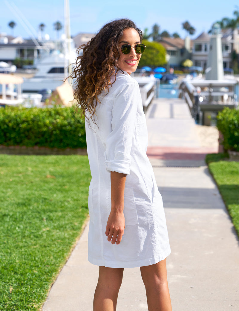 Frank & Eileen Southern Ireland Utility Mini Dress in White