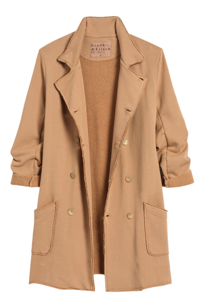 Frank & Eileen Sweatshirt Trench Coat in Camel
