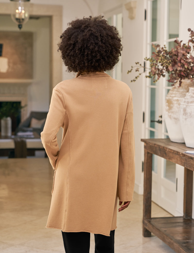 Frank & Eileen Sweatshirt Trench Coat in Camel