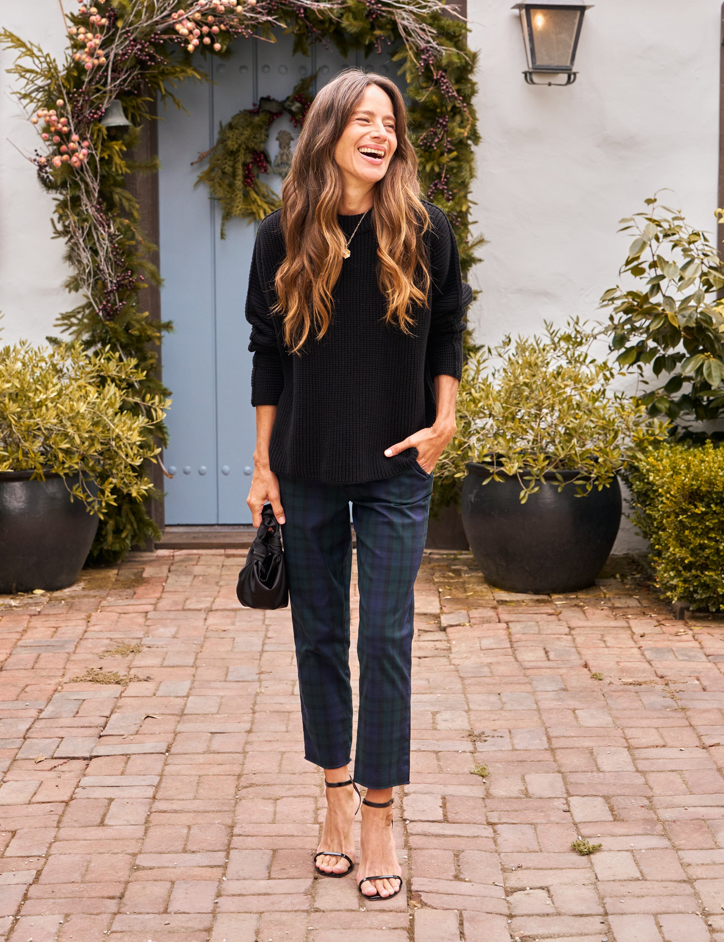 Frank & Eileen Wicklow Italian Chino in Black Watch Plaid