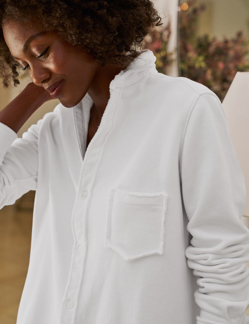 Frank & Eileen Eileen Sweatshirt Button-Up in White