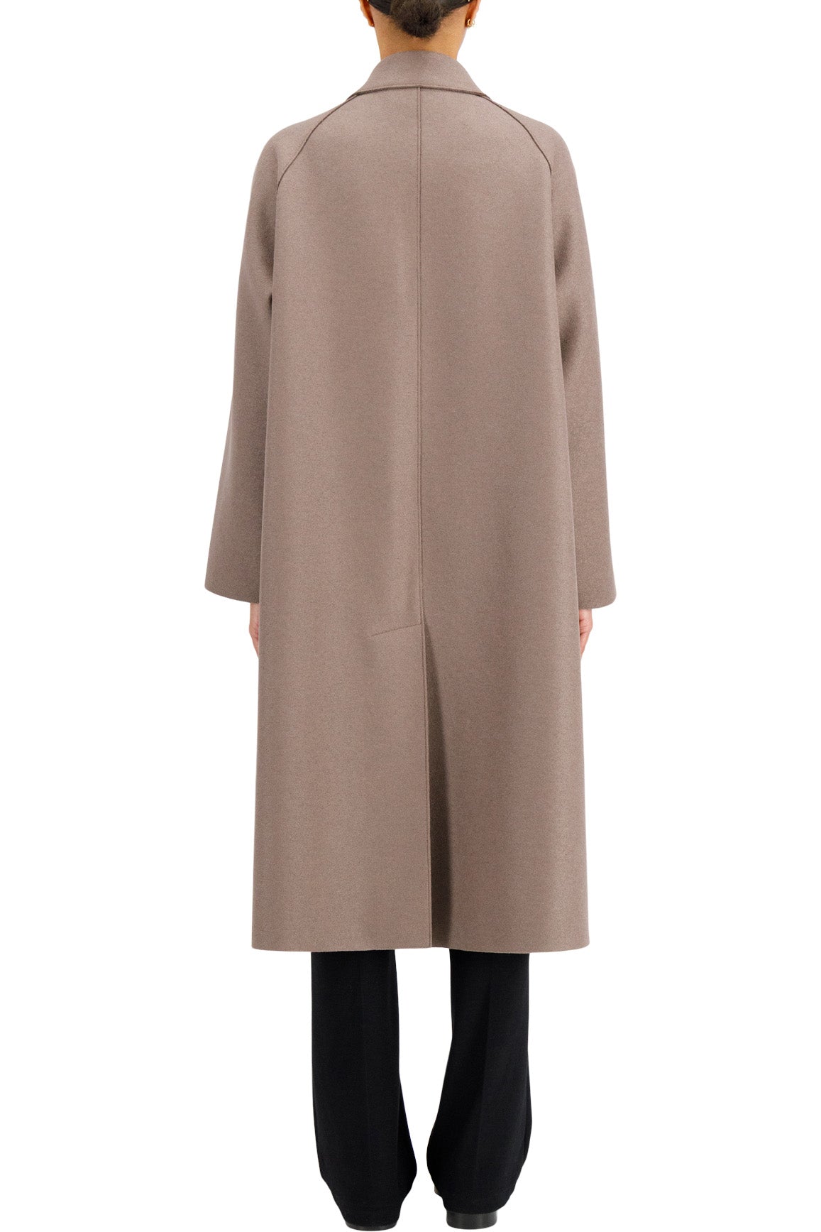 Harris Wharf London Balmacaan Pressed Wool Coat in Taupe