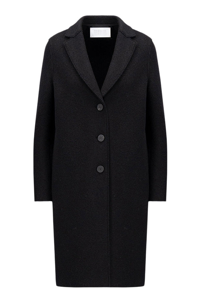 Harris Wharf London Wool Overcoat in Black