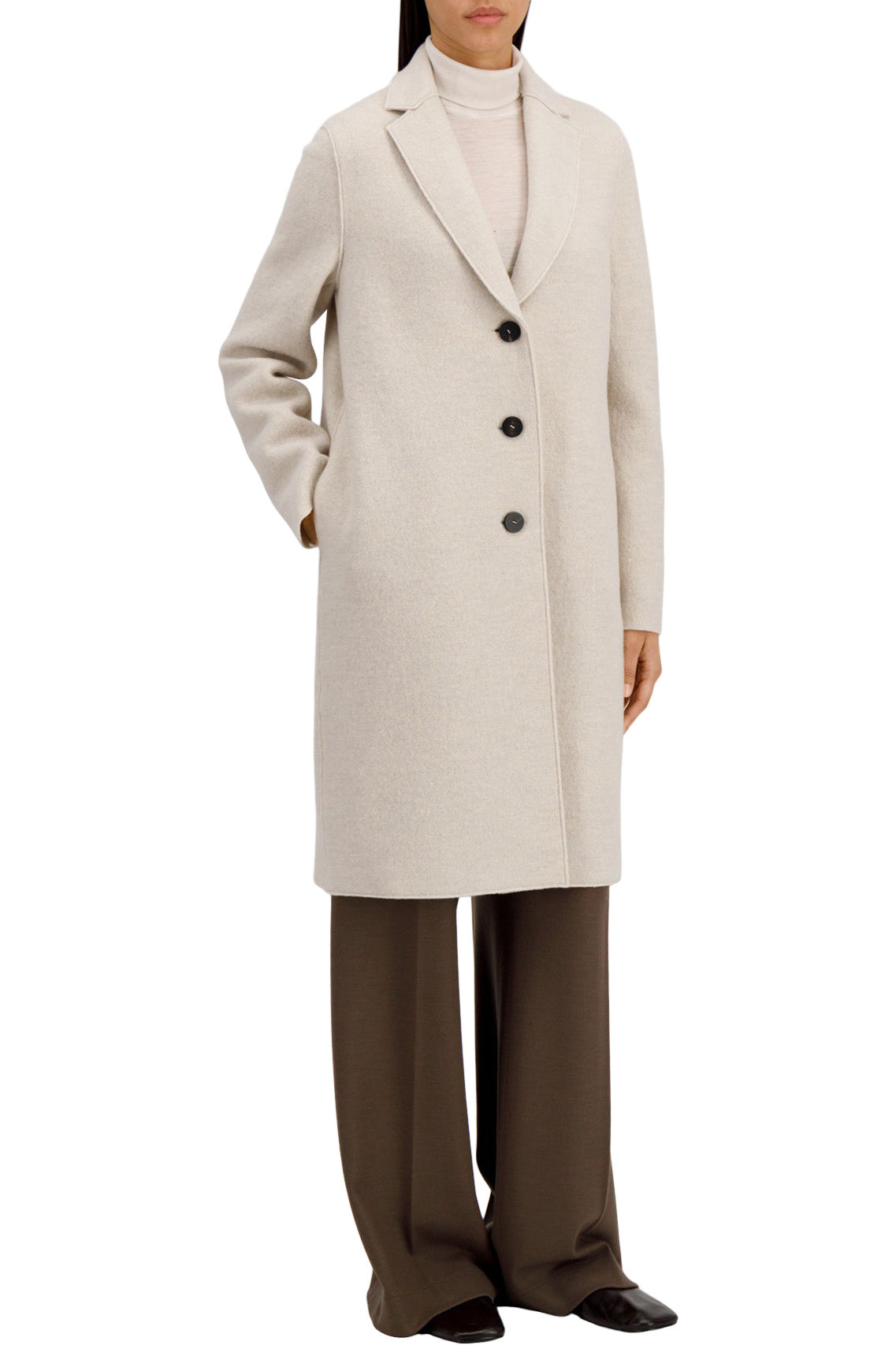Harris Wharf London Boiled Wool Overcoat