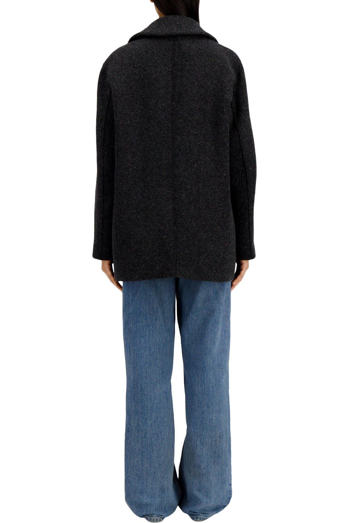 Harris Wharf London Boucle Sailor Jacket in Anthracite