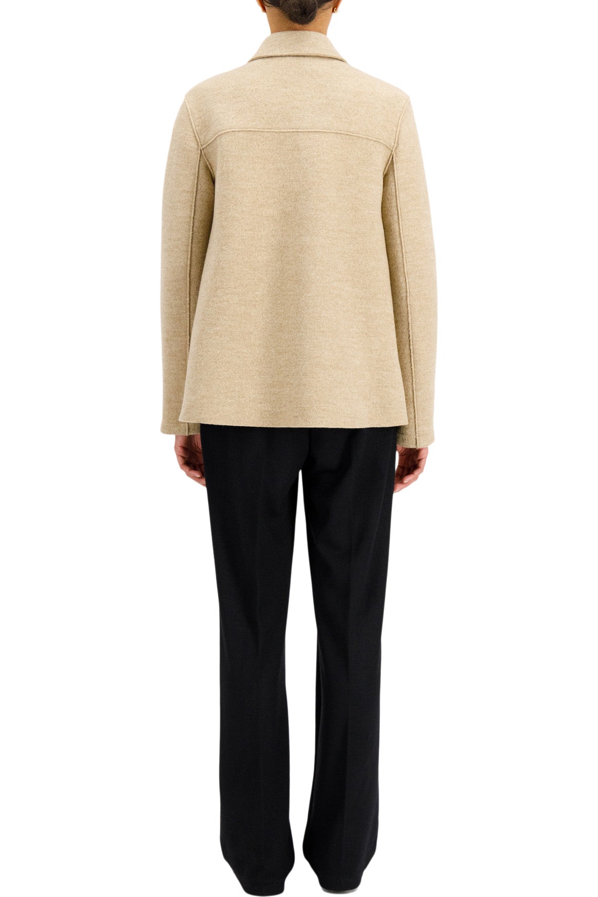 Harris Wharf London Travel Mac Coat Boiled Wool in Beige Melange