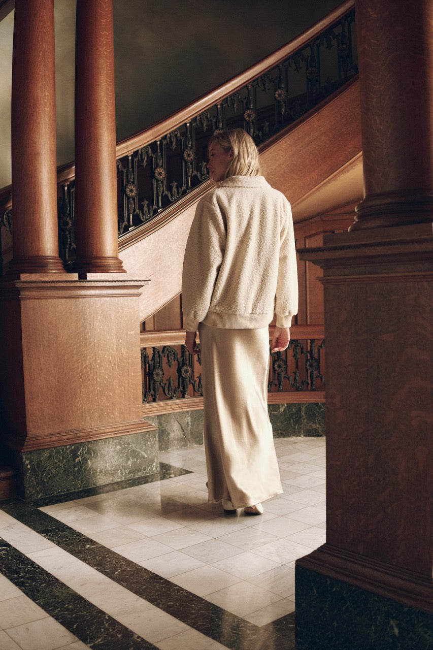 The Great The Patch Pocket Plush Jacket in Cream