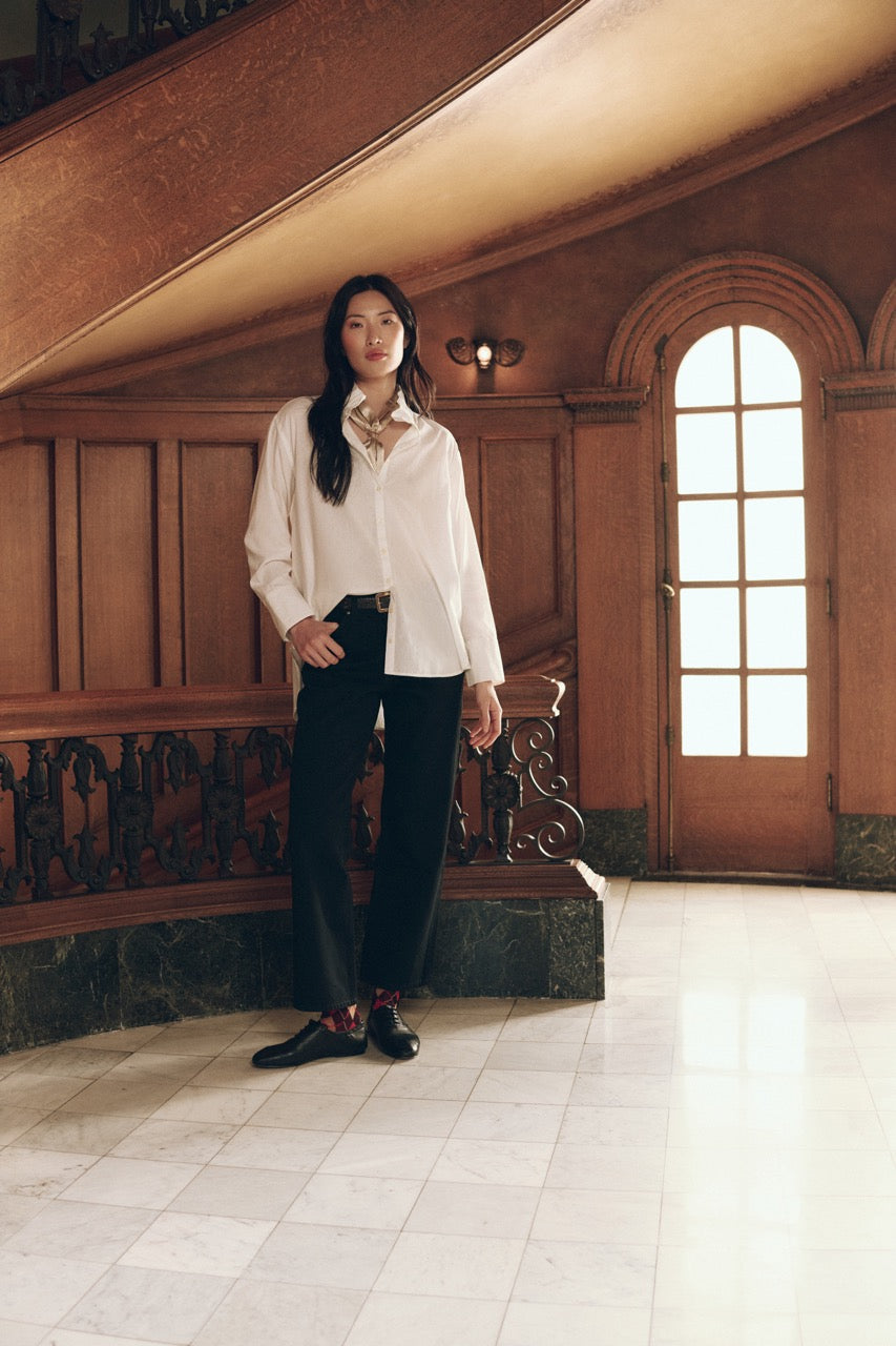 The Great Ruffle Neck Shirt in White