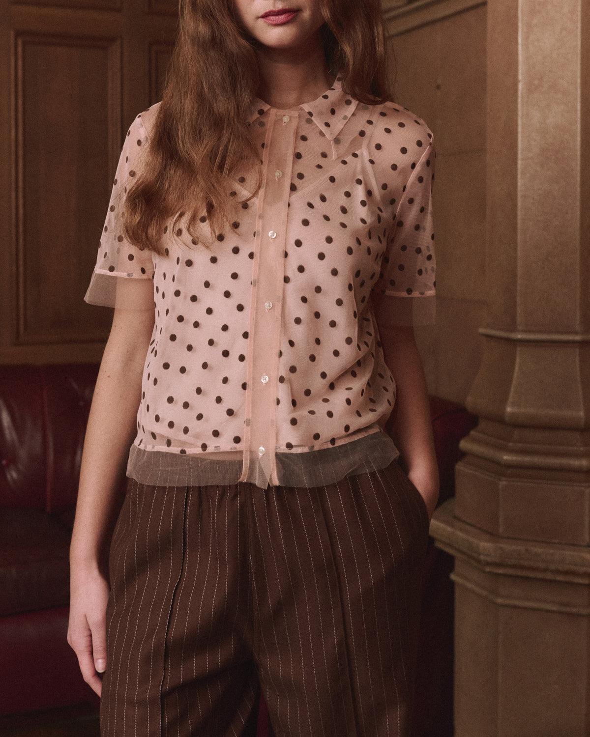 The Great The Cotillion Top in Pink Dot