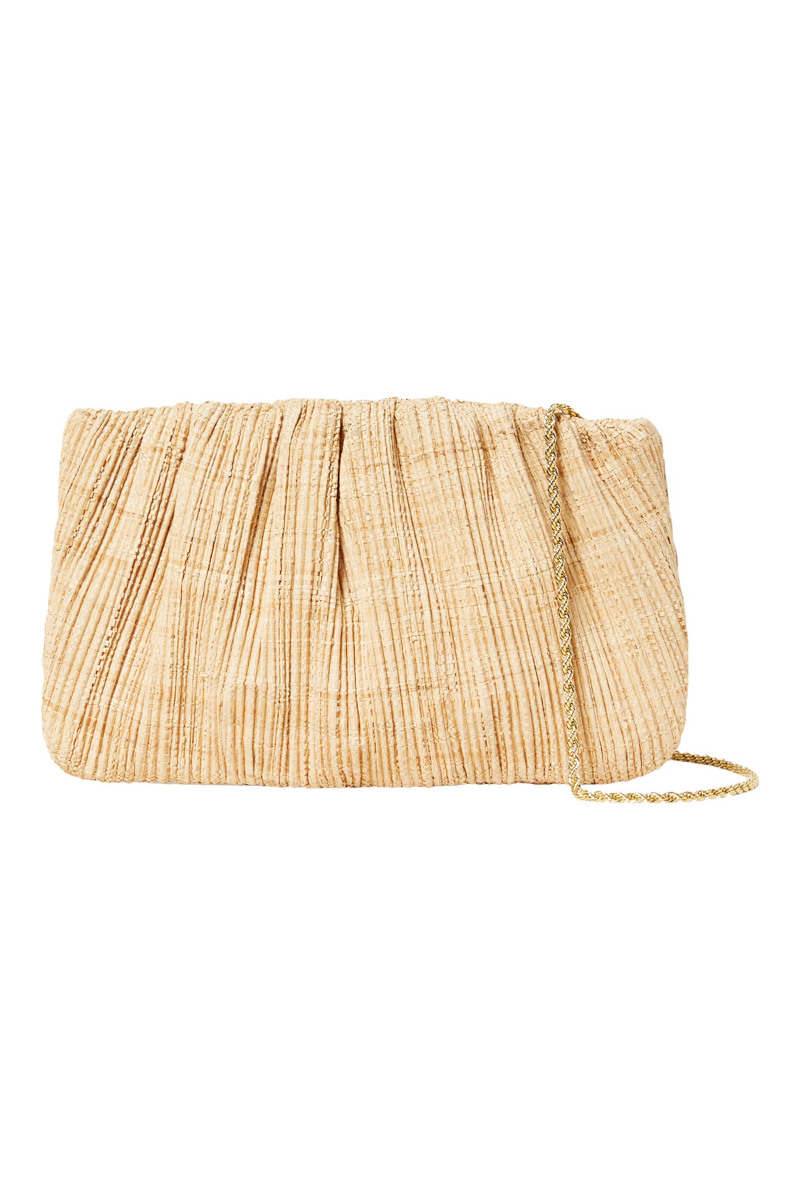 Loeffler Randall Brit Flat Pleated Pouch in Natural