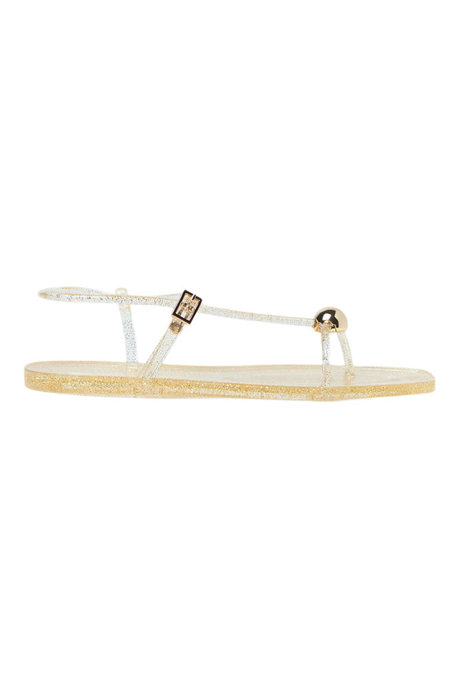 Loeffler Randall Dana Strappy Jelly Sandal in Champagne