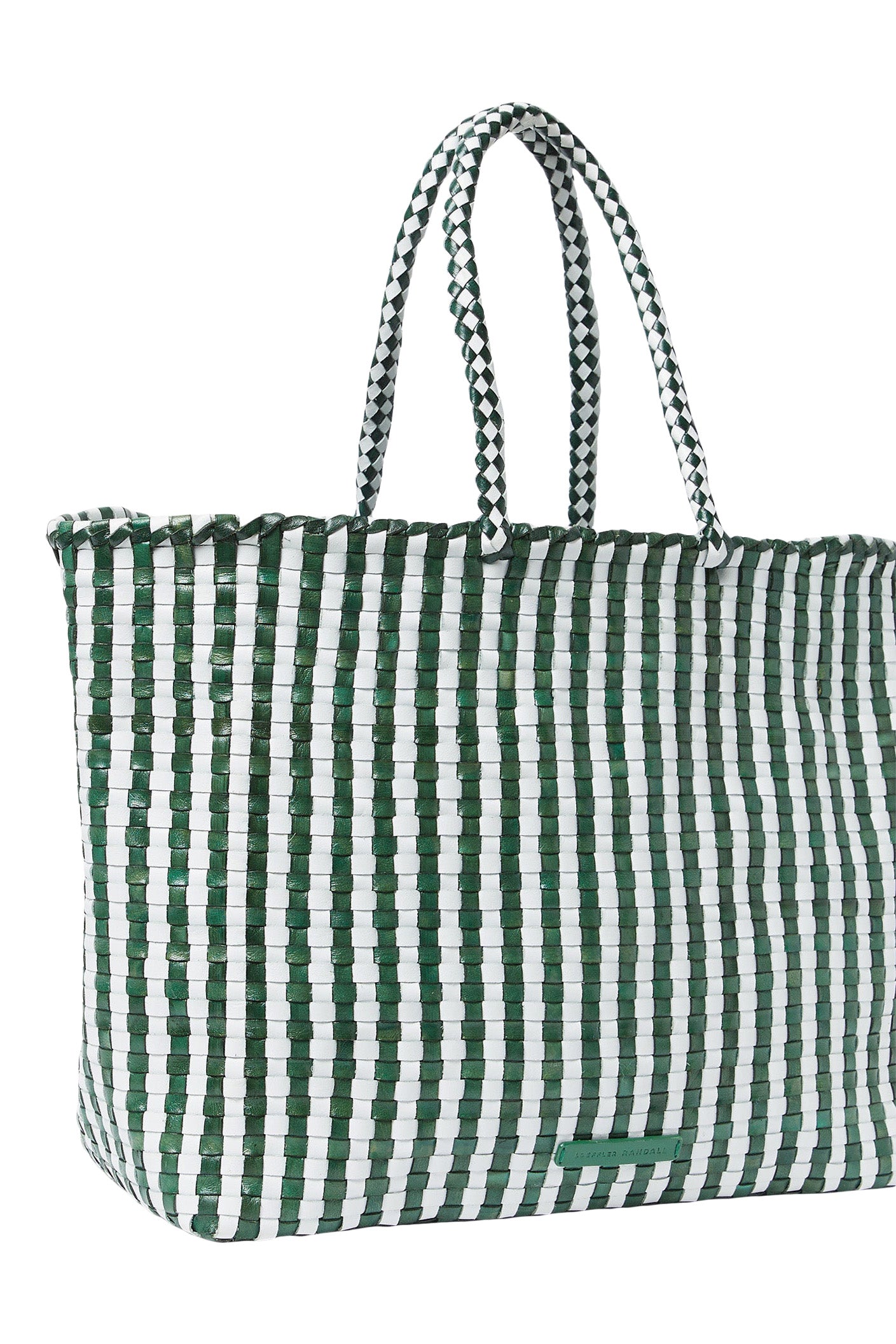 Loeffler Randall Klara Check Woven Tote
in Emerald White