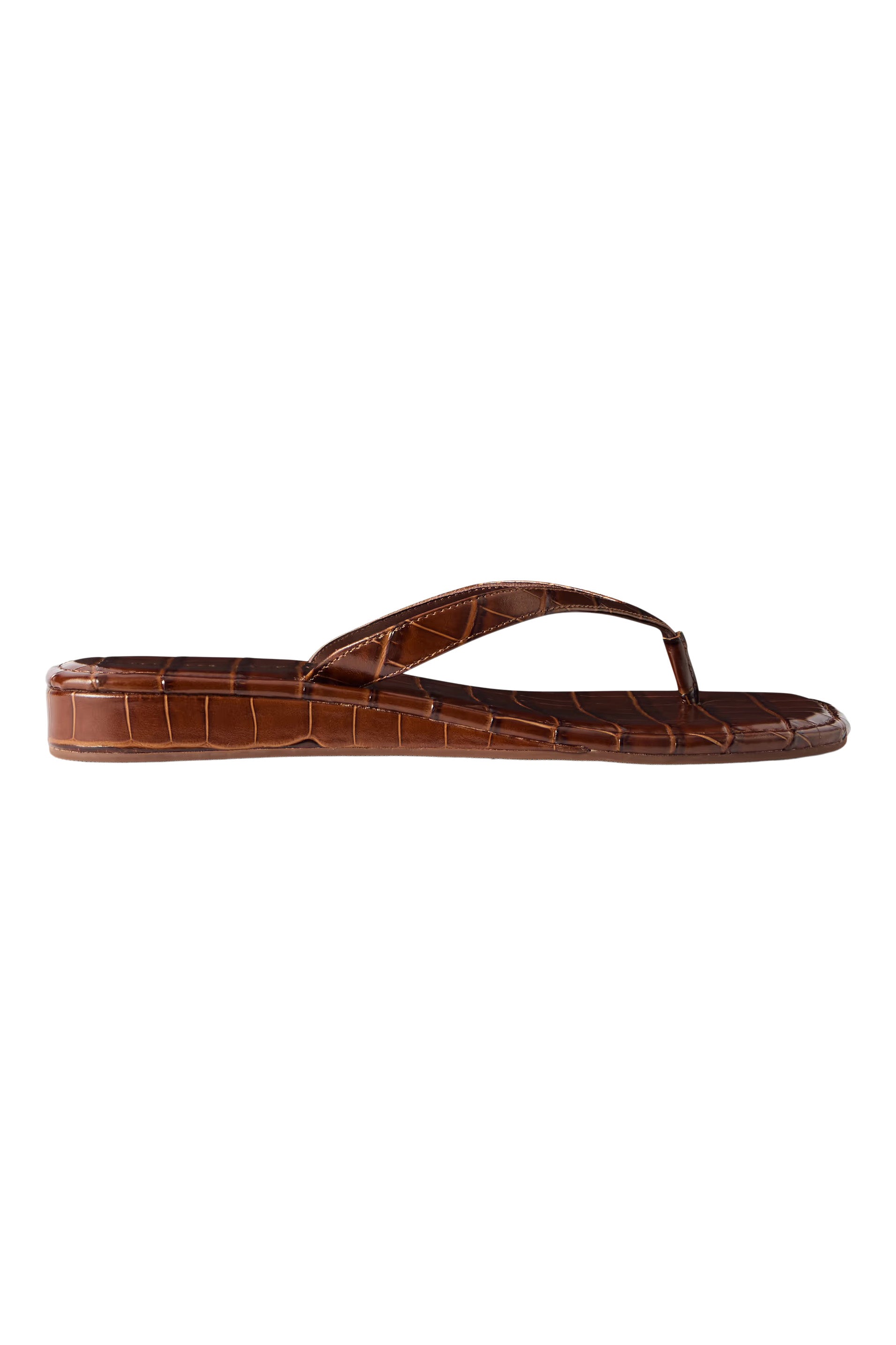 Loeffler Randall Lina Flip Flop in Espresso Embossed Leather