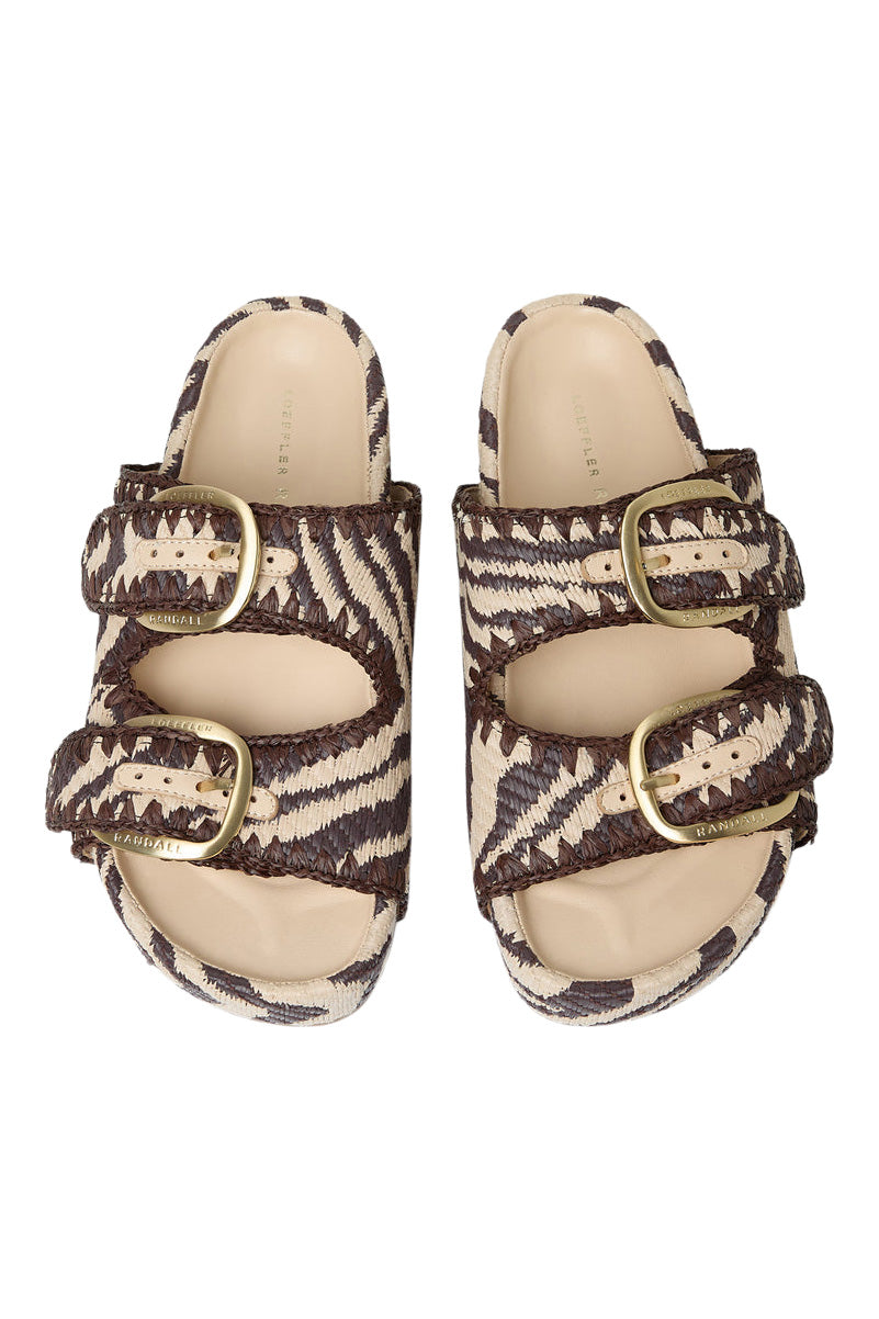 Loeffler Randall Nico Two-Banded Sandal in Vintage Zebra