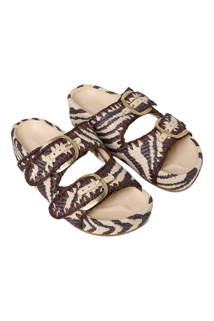 Loeffler Randall Nico Two-Banded Sandal in Vintage Zebra