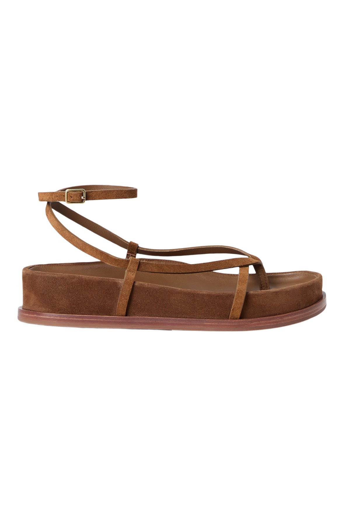 Loeffler Randall Sonny Ankle Strap Sandal in Cacao Suede