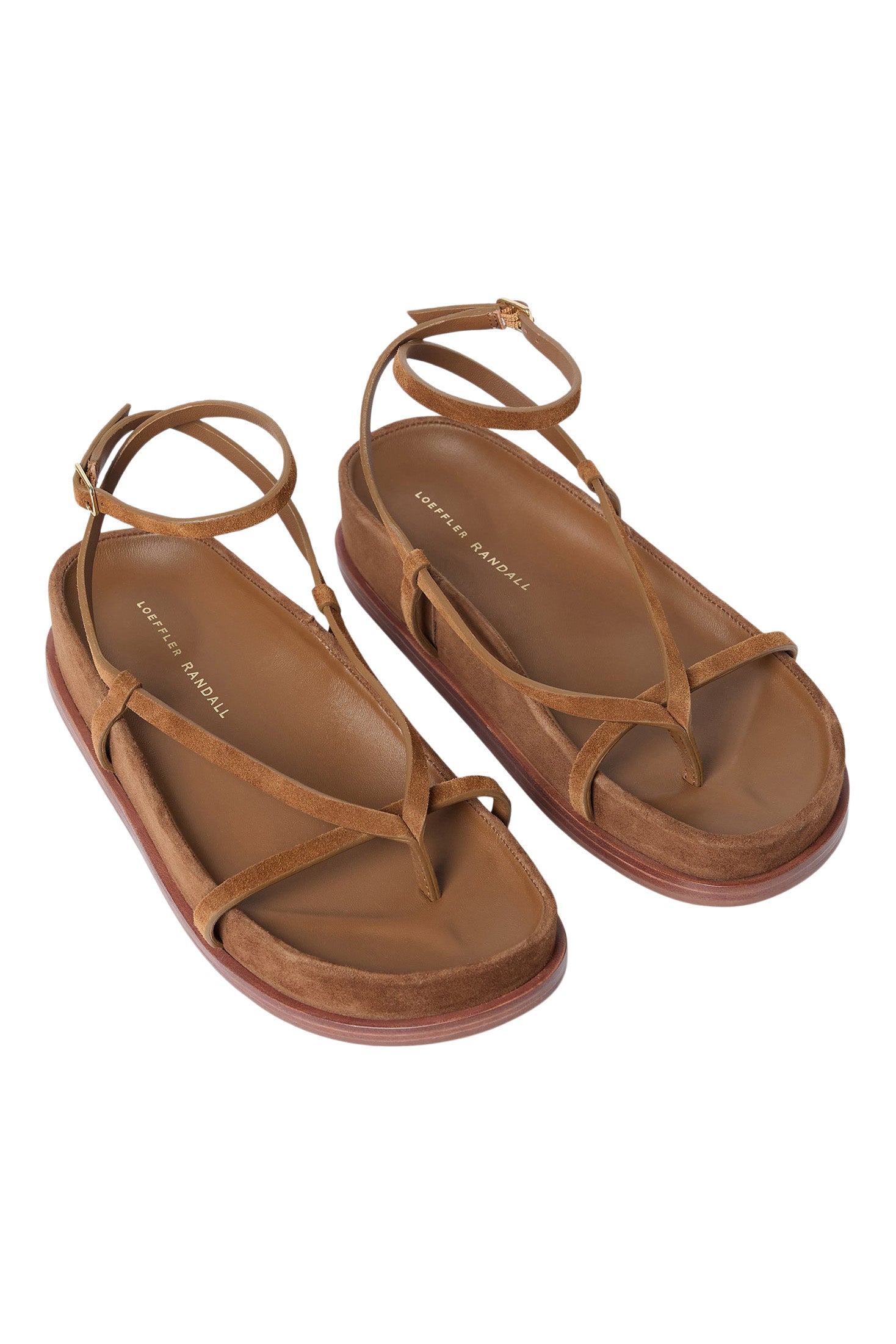 Loeffler Randall Sonny Ankle Strap Sandal in Cacao Suede
