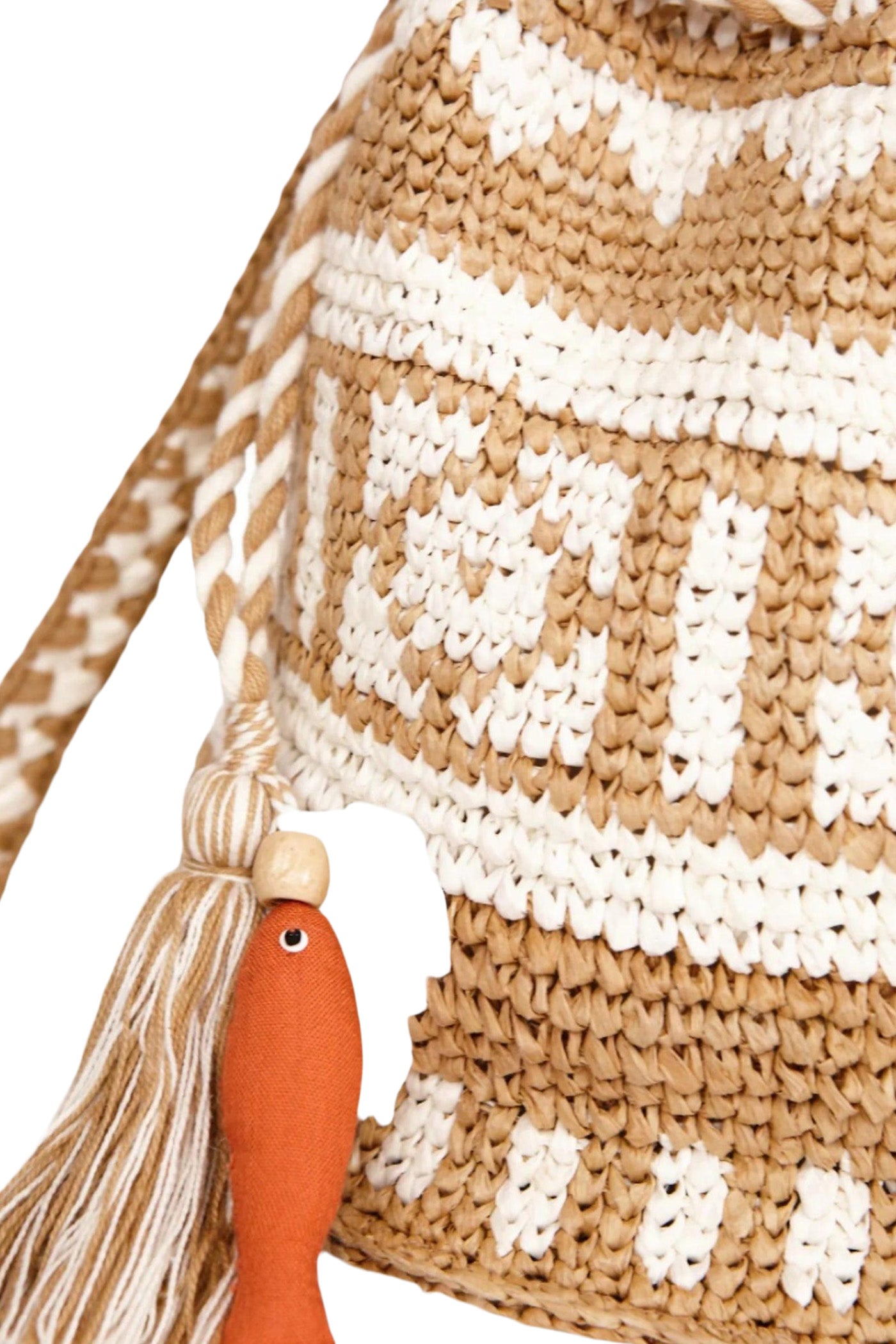 M.A.B.E Pari Raffia Pouch in Natural - Ecru