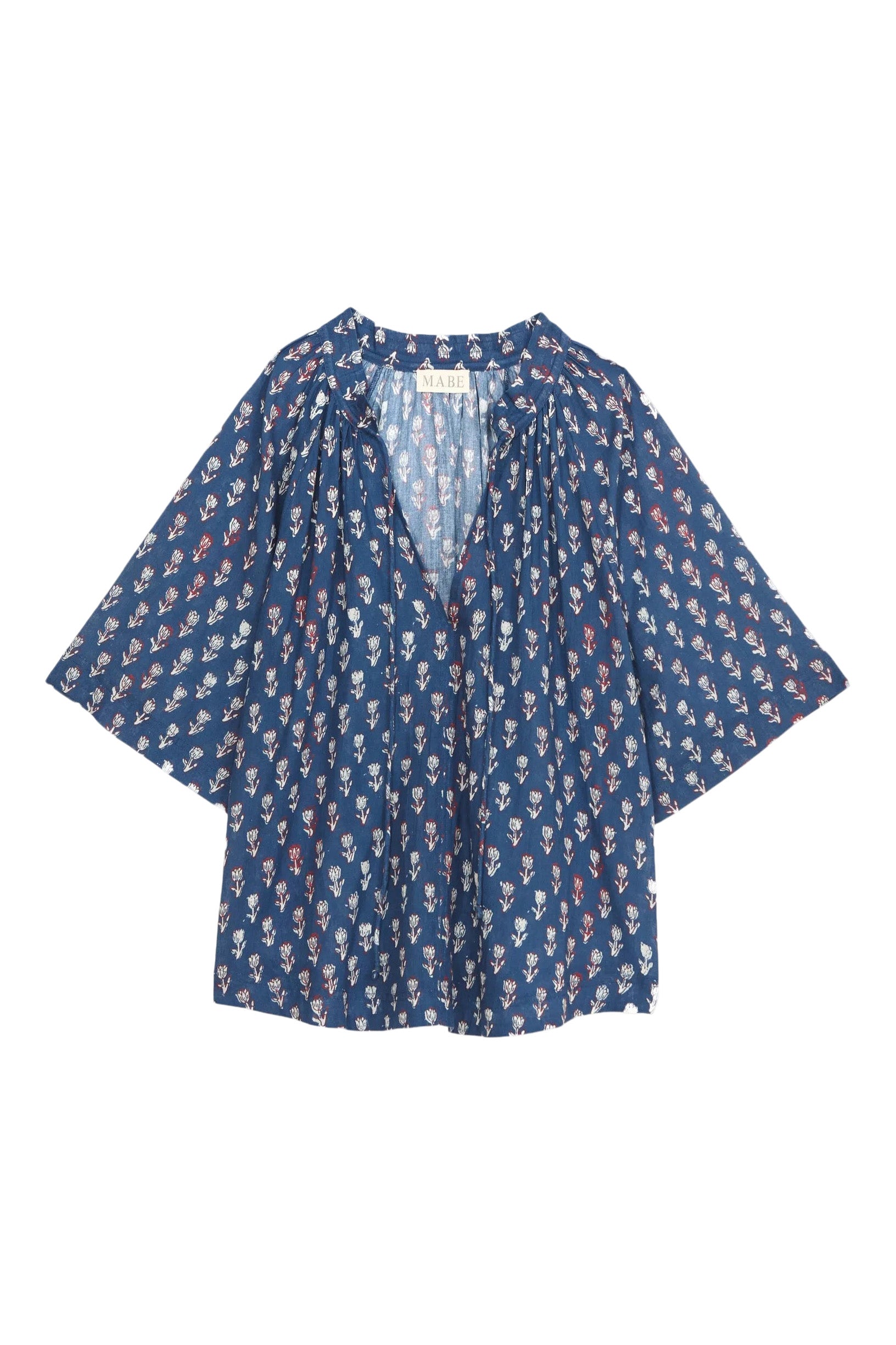 M.A.B.E Ari Gathered Top in Indigo