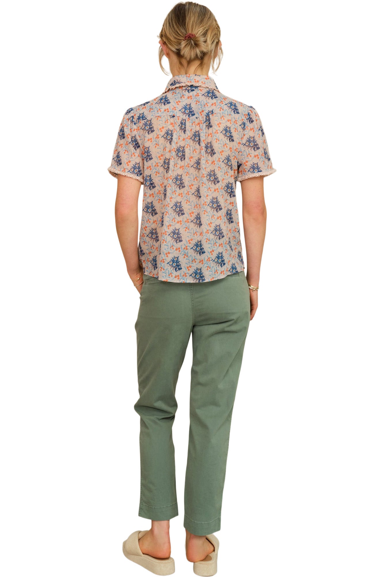 M.A.B.E Aster Printed Collar Top in Multi