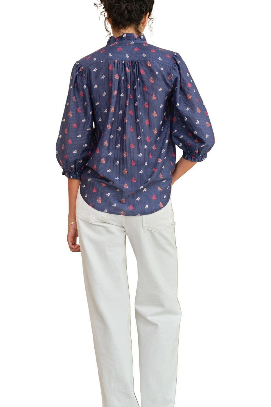 M.A.B.E Auden Printed Top in Navy