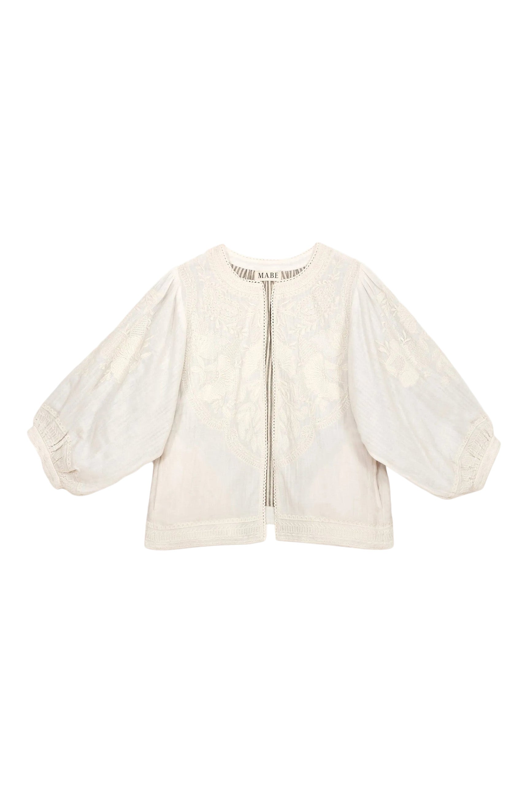 M.A.B.E Averi Embroidered Jacket in Ivory