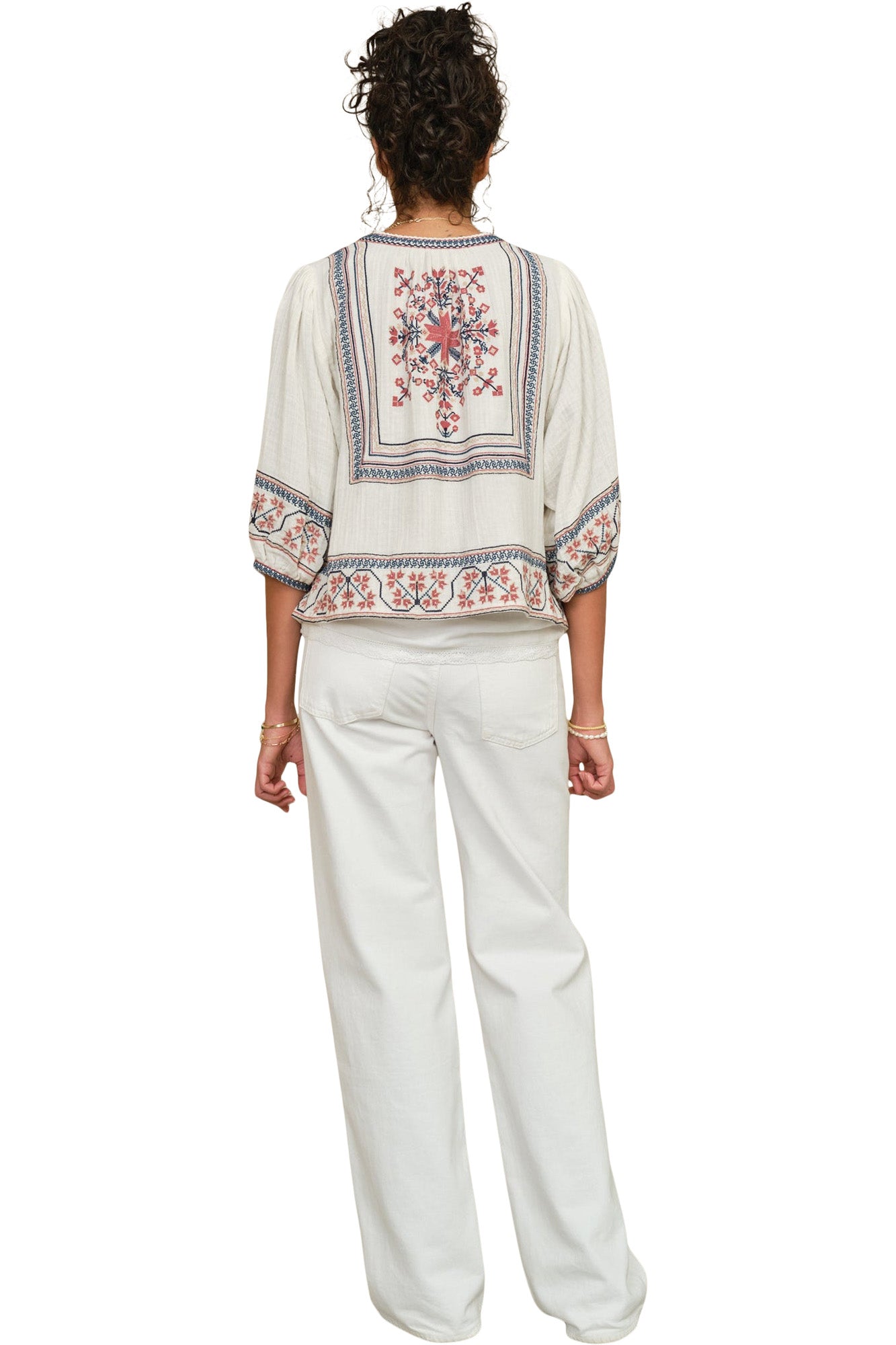 M.A.B.E Calista Jacket in Ecru-Multi