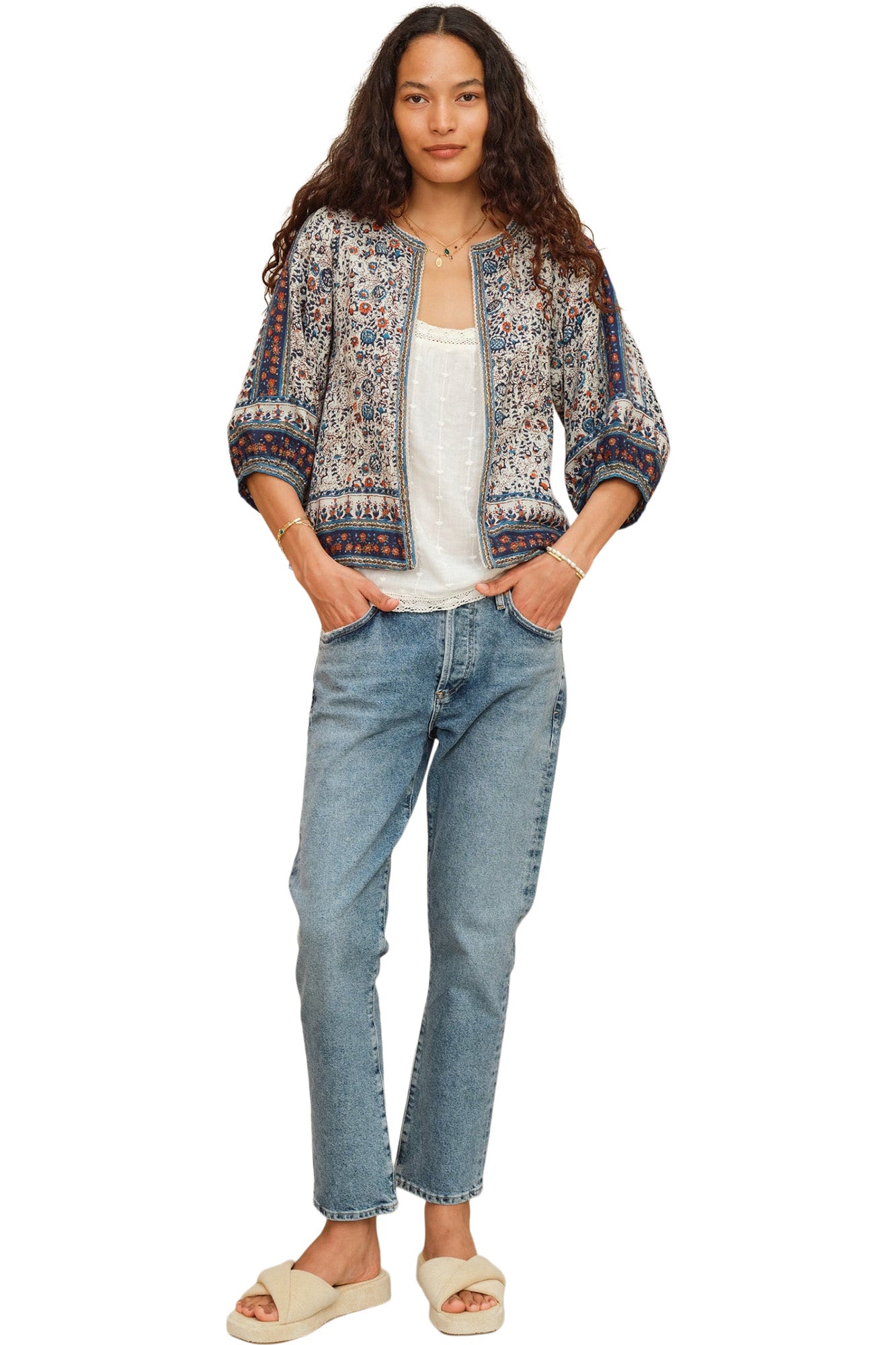 M.A.B.E Cass Jacket in Indigo-Rust