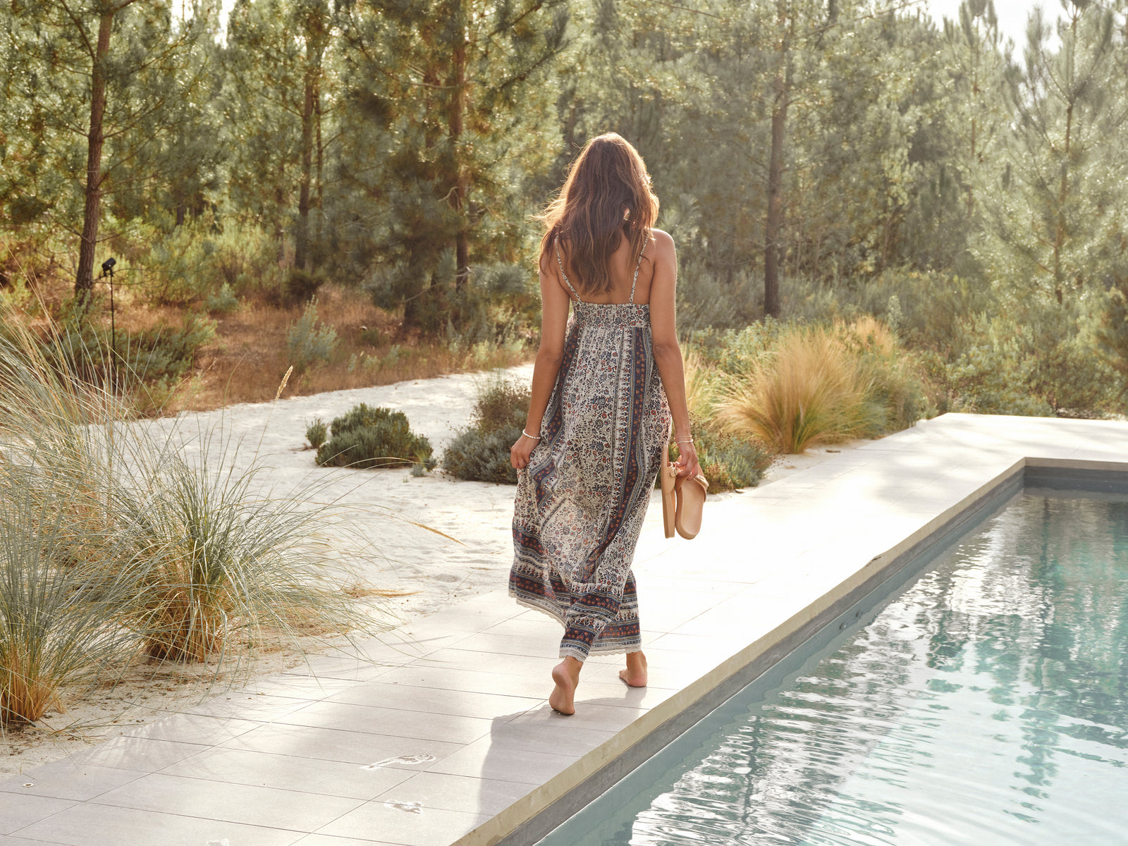 M.A.B.E Cass Maxi Sundress in Indigo-Rust