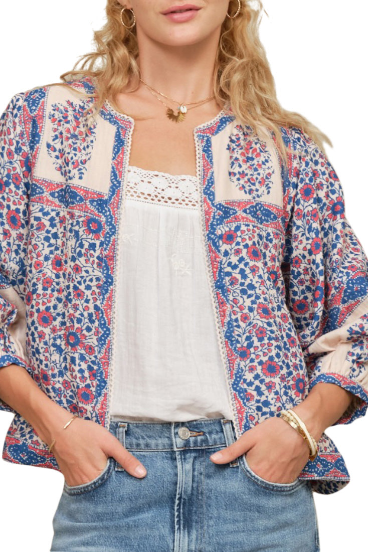 M.A.B.E Della Jacket in Blue-Pink