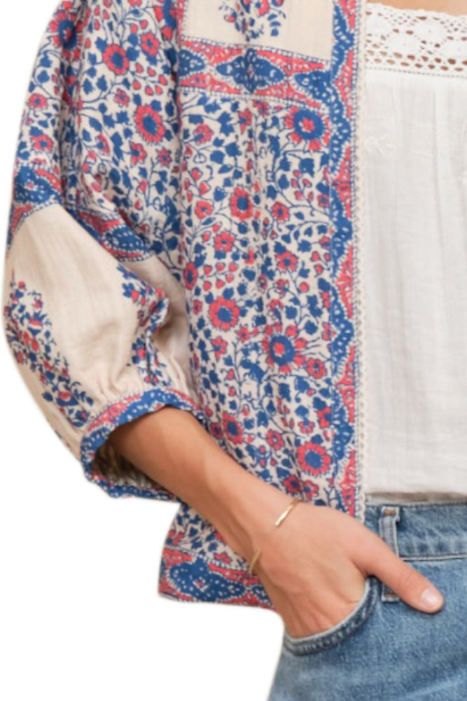 M.A.B.E Della Jacket in Blue-Pink