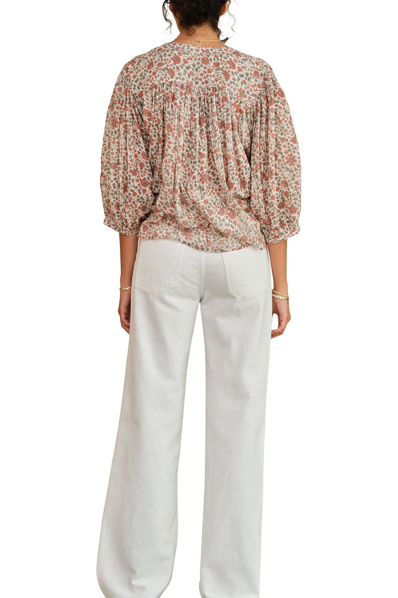 M.A.B.E Della Long Sleeve Top in Rust-Khaki