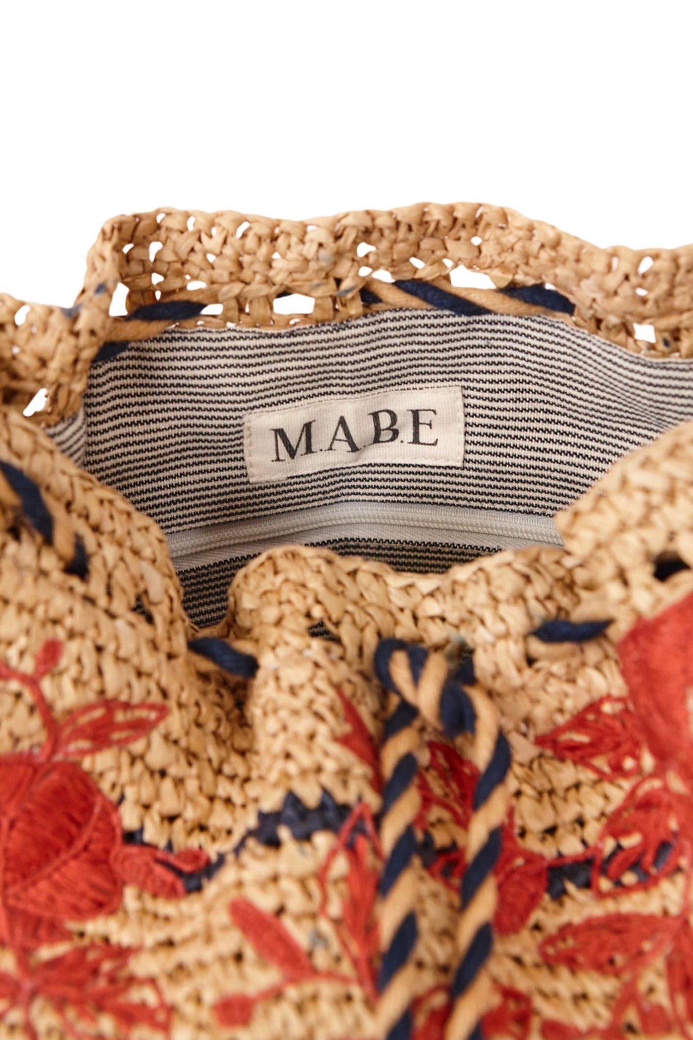 M.A.B.E Dora Raffia Pouch in Red