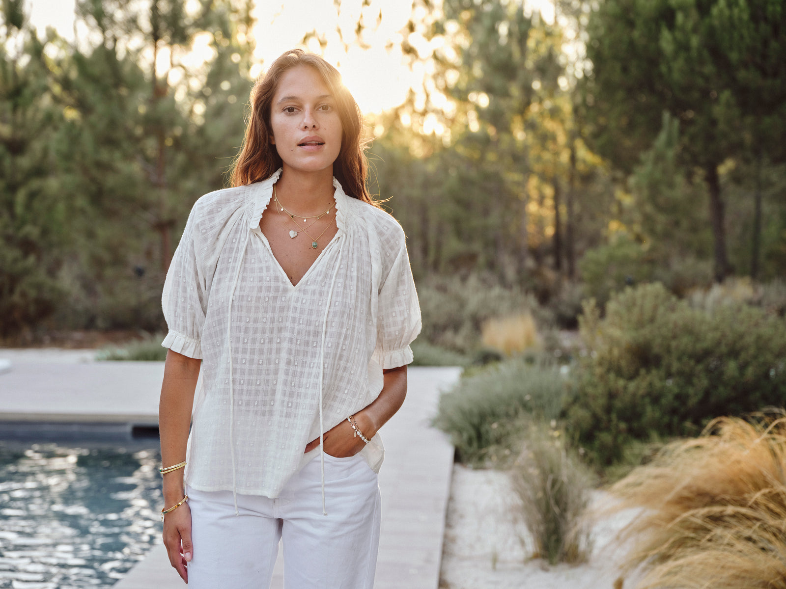 M.A.B.E Etta Top in Ecru