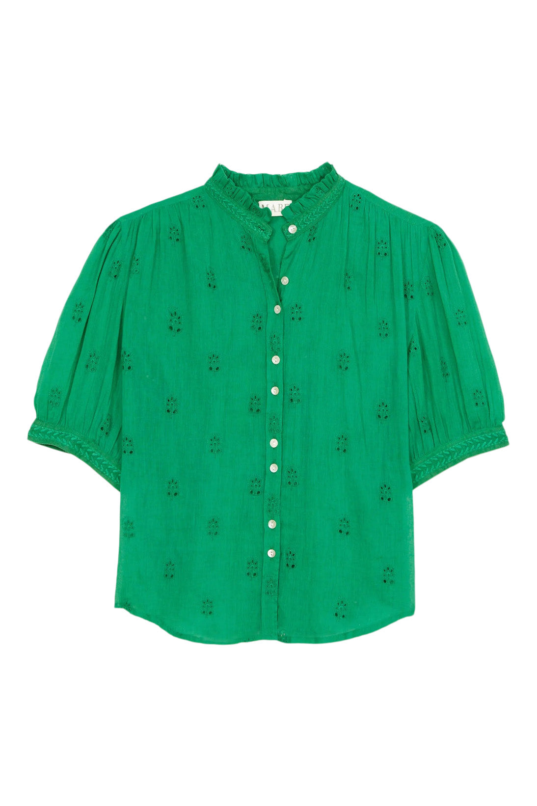 M.A.B.E Frani Embroidered Top in Green